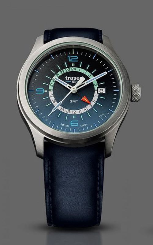 Traser Aurora GMT Blue - kůže