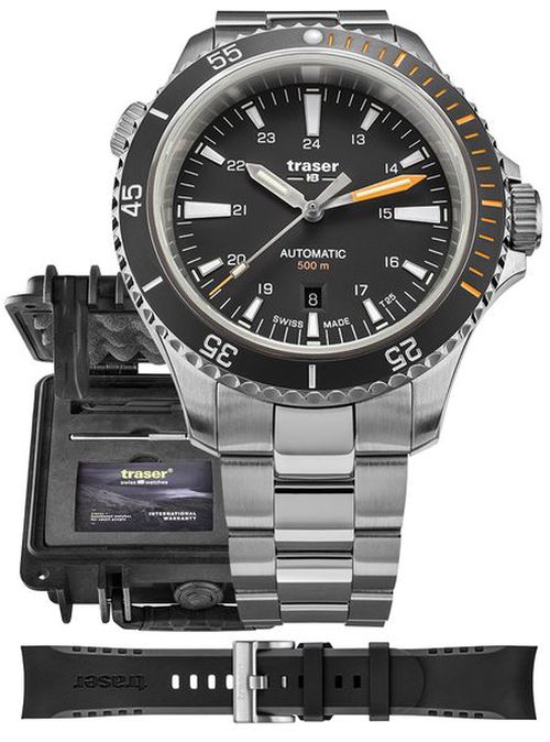 Traser P67 Diver Automatic Black Set ocel a pryž