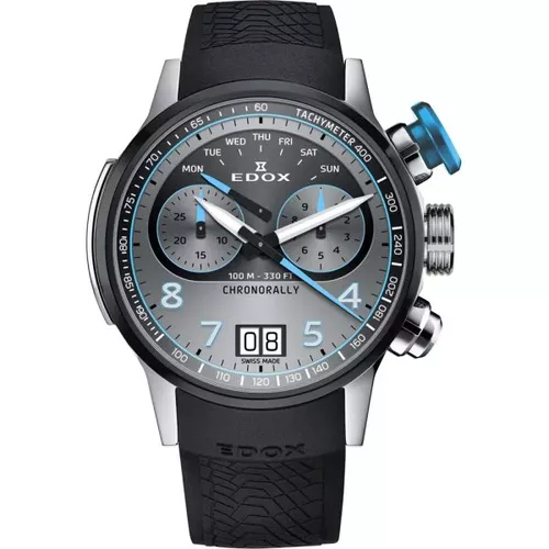 EDOX Chronorally Quartz Chronograph 38003-TINBU-GNBU